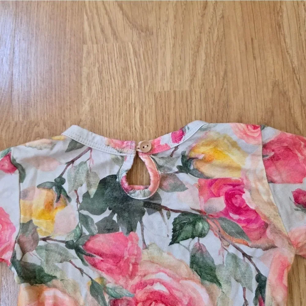 Little Bum Bums Natural Bamboo Ruffle Dress Sz 18-24 Months
